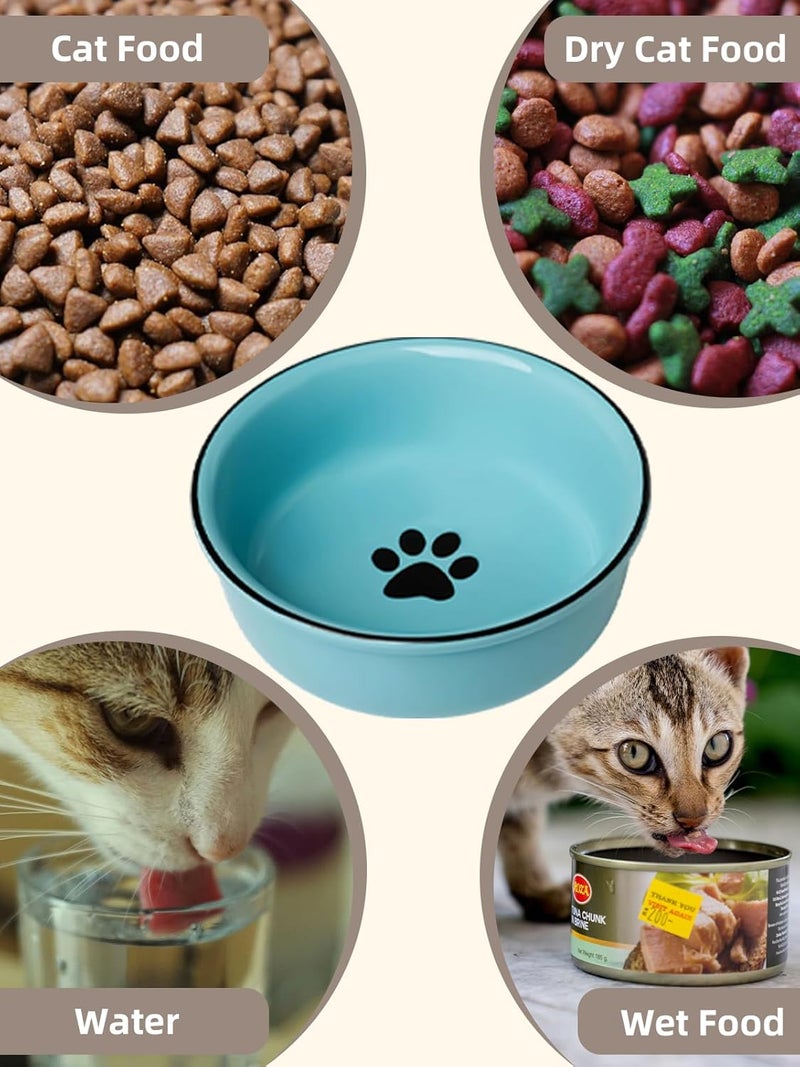 GDCZ Ceramics Raised Cat Bowls with Heighten Metal Stand,15 Ounces Turquoise - Image 5